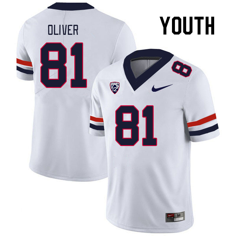Youth #81 Julius Oliver Arizona Wildcats College Football Jerseys Stitched Sale-White - Click Image to Close